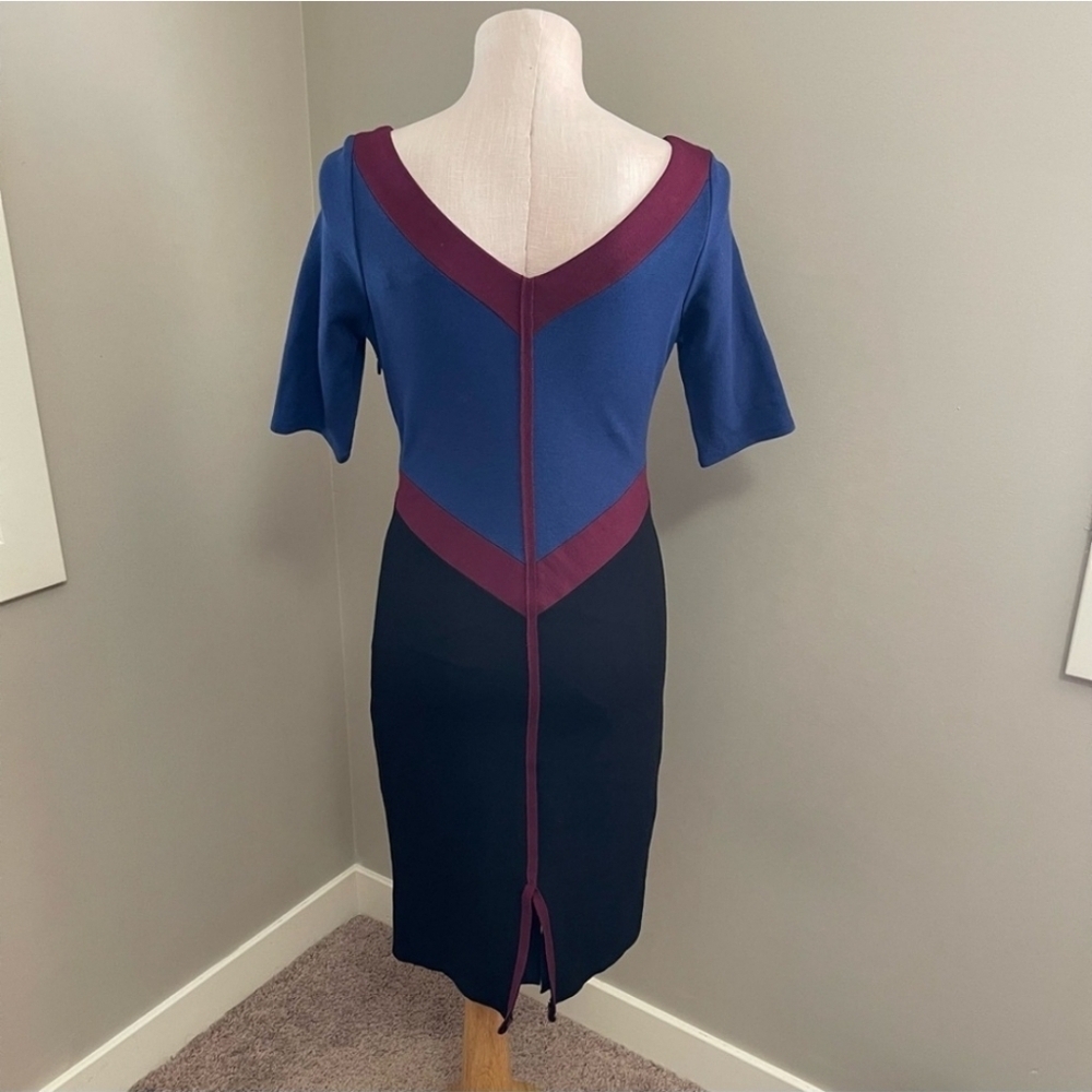 BCBGMAXAZRIA Boie Colour Block Midi Dress Lined - small - Picture 3 of 8